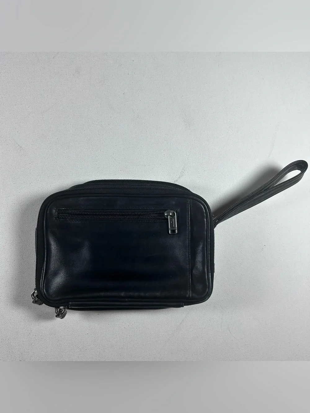 Tumi Nappa Leather Travel Toiletry Dopp Bag Black Zip Around Men’s 92104D4 RARE